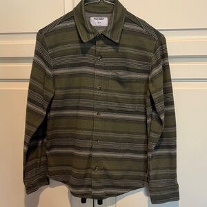 EUC Old Navy Olive and White Striped Shirt